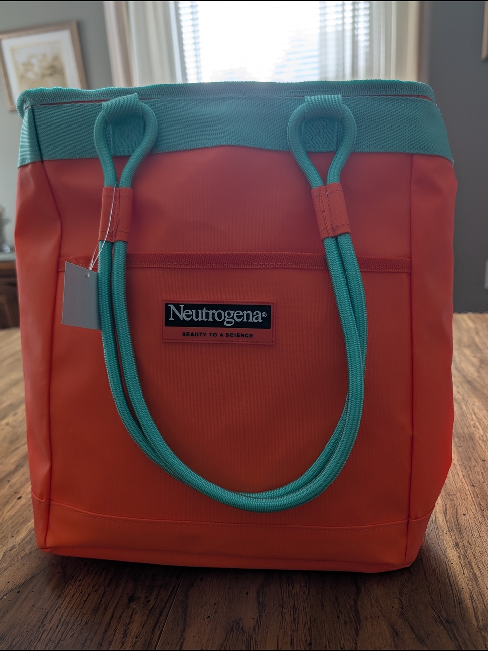 Neutrogena Orange & Teal Insulated Tote Bag